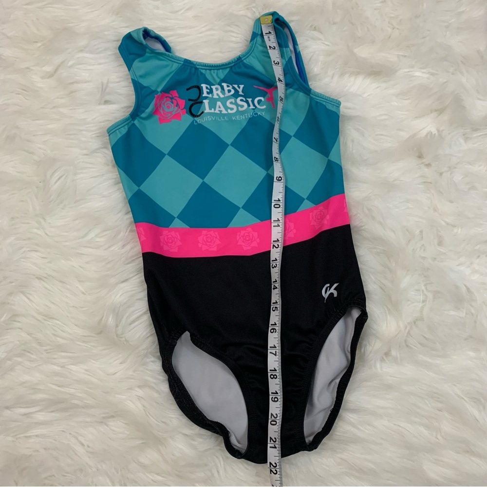GK Derby Classic Checkered Gymnastics Sleeveless Leotard - Picture 5 of 7